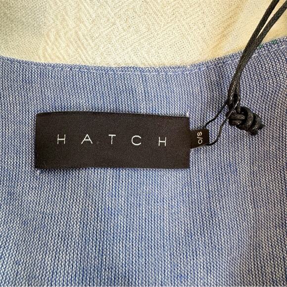 Hatch The Jules Dress Blue Plaid Chambray Maternity Dress OS NWT - Picture 8 of 14